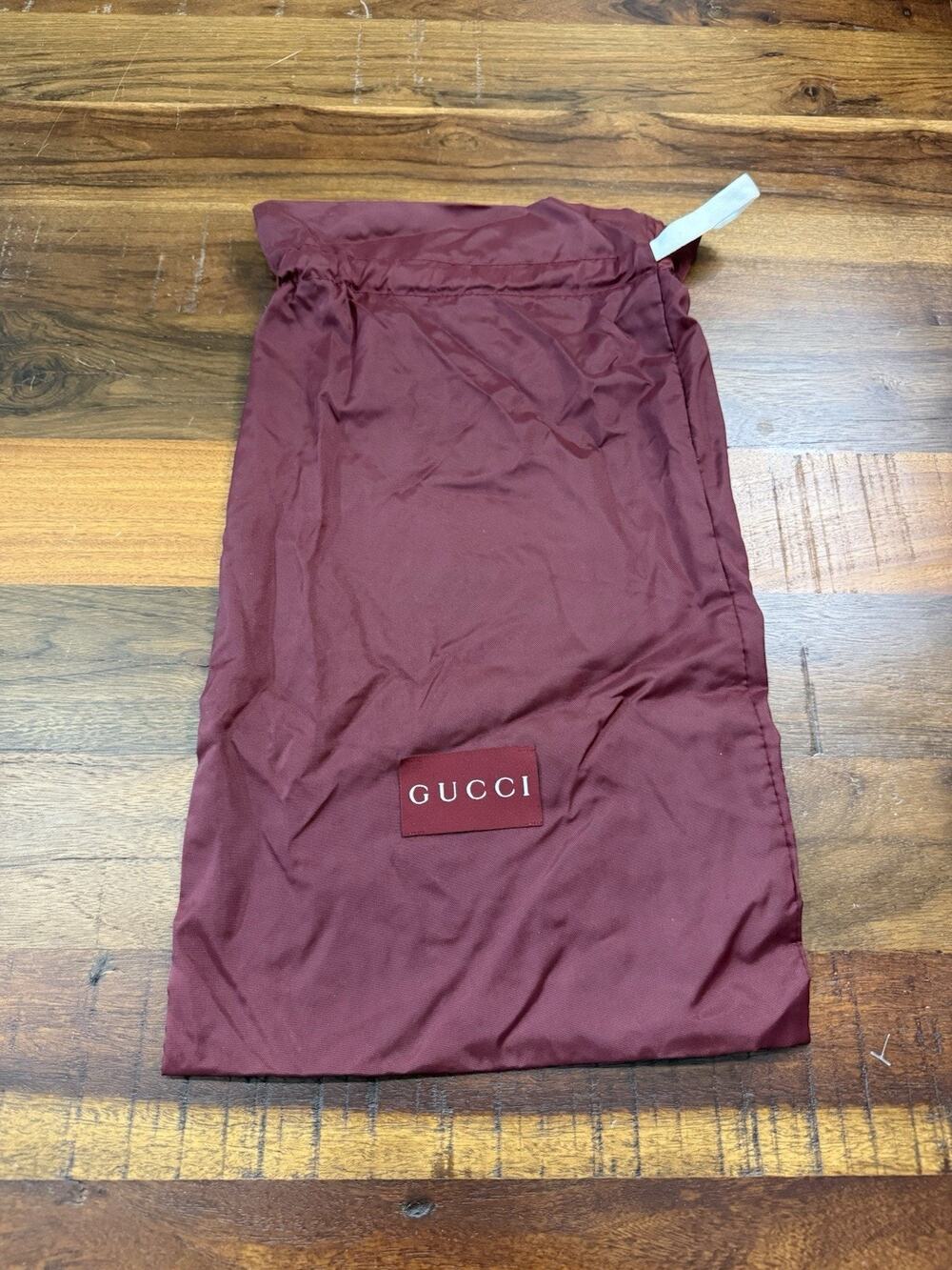 Gucci Maroon Satin Drawstring Dust Bag, 18"X12.5"